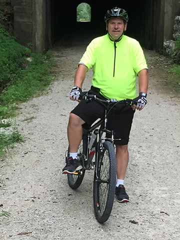 Steve Trimbleweb riding bike 