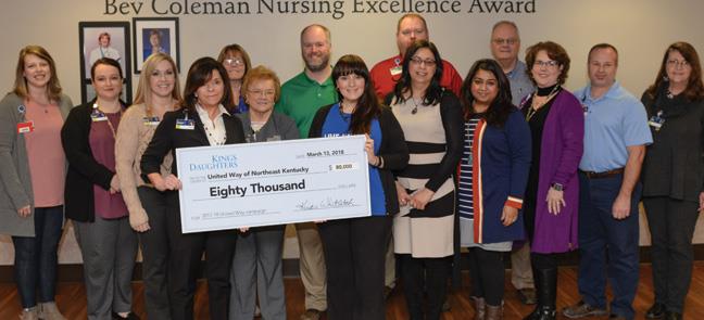 group photo holding check 