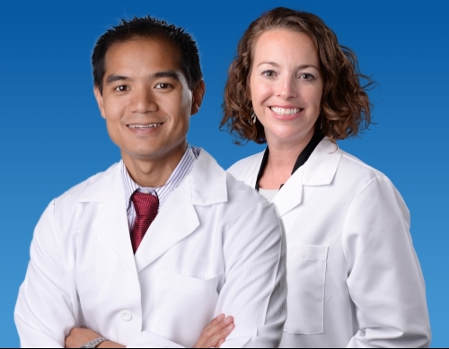  neonatologists Ramon Ymalay, M.D., and Courtney DeJesso, M.D.,